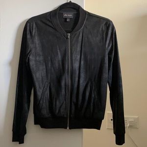 Black suede Ella Moss bomber jacket